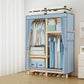 Contemporary Wardrobe Armoire Wood Frame Armoire with Garment Rod for Home