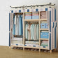 Contemporary Wardrobe Armoire Wood Frame Armoire with Garment Rod for Home