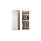 Modern White Wardrobe Cabinet Engineered Wood Wardrobe with Garment Rod