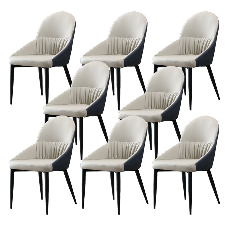 Silla lateral tapizada interna moderna silla lateral de cuero falso con patas de metal