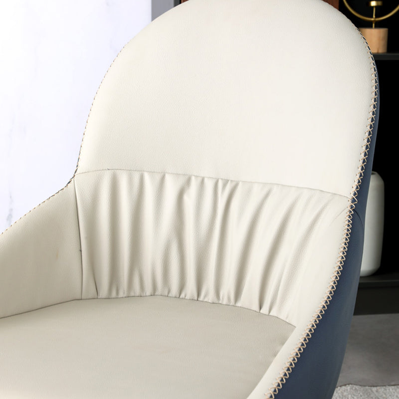 Silla lateral tapizada interna moderna silla lateral de cuero falso con patas de metal