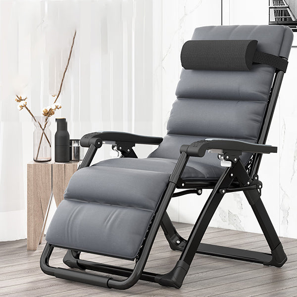 Contemporary Standard Recliner with Removable Cushions and Metal Legs Recliner & Cushion Dark Gray Clearhalo 'Chairs & Seating' 'furn' 'furn_recliners' 'Furniture' 'Living Room Furniture' 'Recliners' 7791317