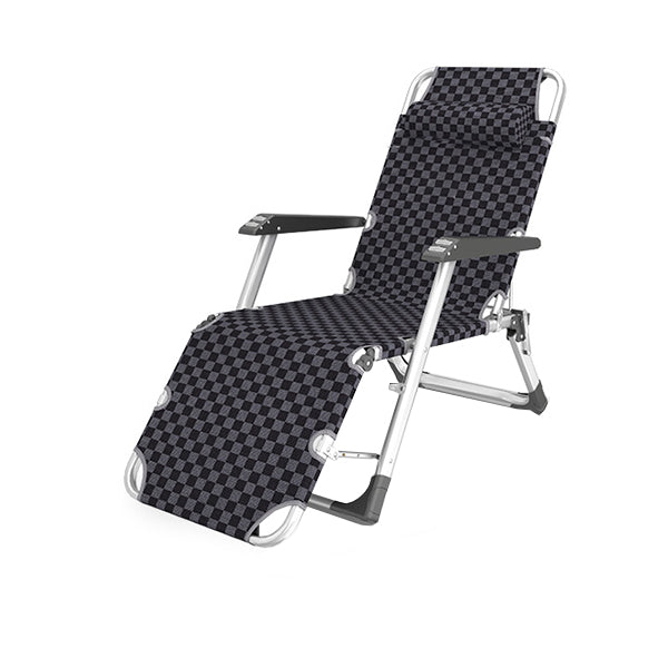 Contemporary Plaid Pattern Standard Recliner with Metal Base and Arms Clearhalo 'Chairs & Seating' 'furn' 'furn_recliners' 'Furniture' 'Living Room Furniture' 'Recliners' 7791359