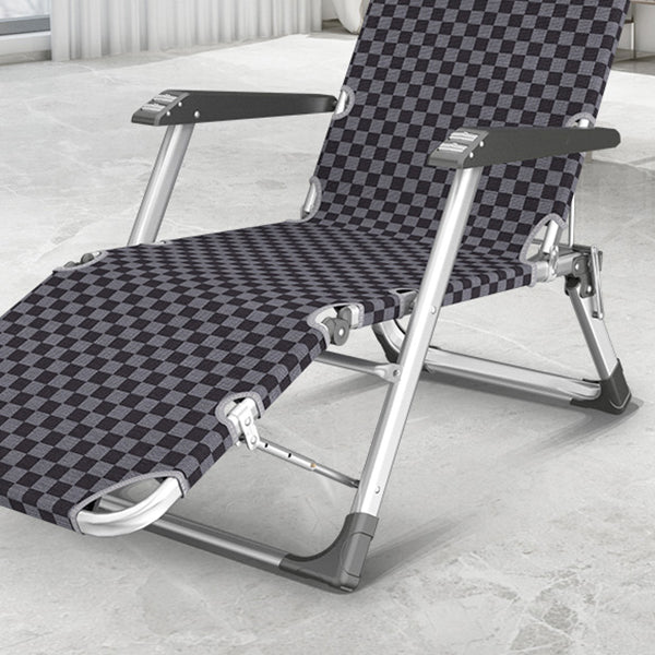 Contemporary Plaid Pattern Standard Recliner with Metal Base and Arms Clearhalo 'Chairs & Seating' 'furn' 'furn_recliners' 'Furniture' 'Living Room Furniture' 'Recliners' 7791363