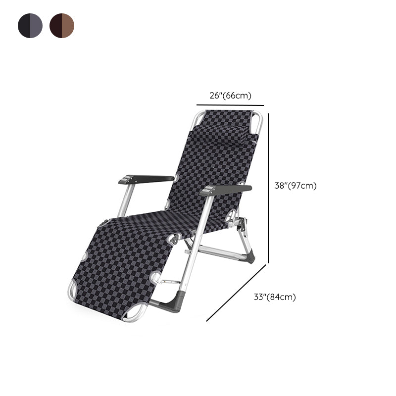 Contemporary Plaid Pattern Standard Recliner with Metal Base and Arms Clearhalo 'Chairs & Seating' 'furn' 'furn_recliners' 'Furniture' 'Living Room Furniture' 'Recliners' 7791368