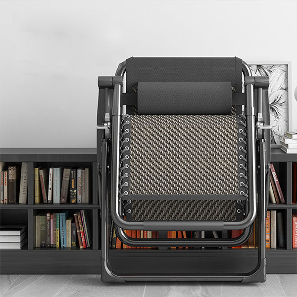 Sedia reclinabile in metallo contemporanea con armi e poggiatesta