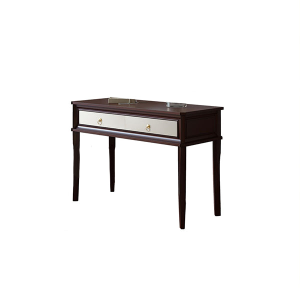 Standing Brown 2-Drawer Bedroom Solid Wood Makeup Vanity Desk Table Makeup Vanity Clearhalo 'Bedroom Furniture' 'furn' 'furn_makeup_vanities' 'Furniture' 'Makeup Vanities' 'makeup_vanities' 7791513