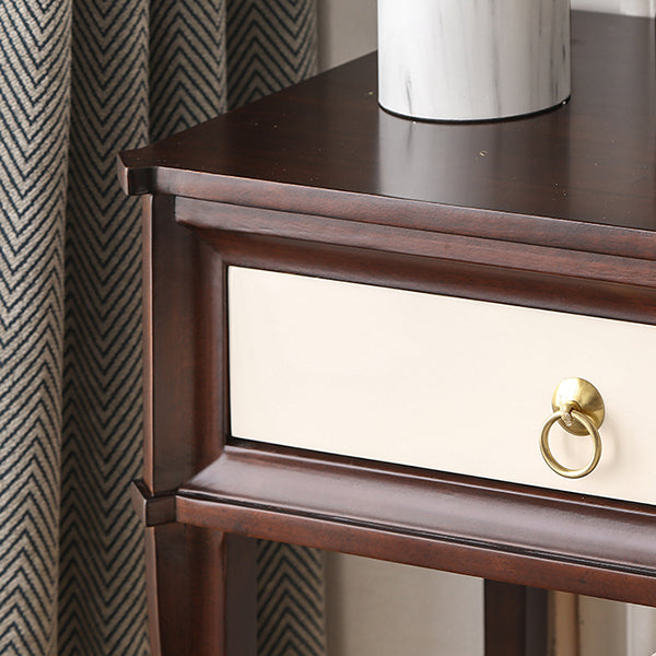 Standing Brown 2-Drawer Bedroom Solid Wood Makeup Vanity Desk Table Clearhalo 'Bedroom Furniture' 'furn' 'furn_makeup_vanities' 'Furniture' 'Makeup Vanities' 'makeup_vanities' 7791517