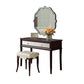 Standing Brown 2-Drawer Bedroom Solid Wood Makeup Vanity Desk Table Makeup Vanity & Mirror & Stools Clearhalo 'Bedroom Furniture' 'furn' 'furn_makeup_vanities' 'Furniture' 'Makeup Vanities' 'makeup_vanities' 7791518