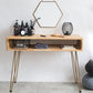 Metal Legs Solid Wood Bedroom Vanity Dressing Table with Makeup Table and Stool