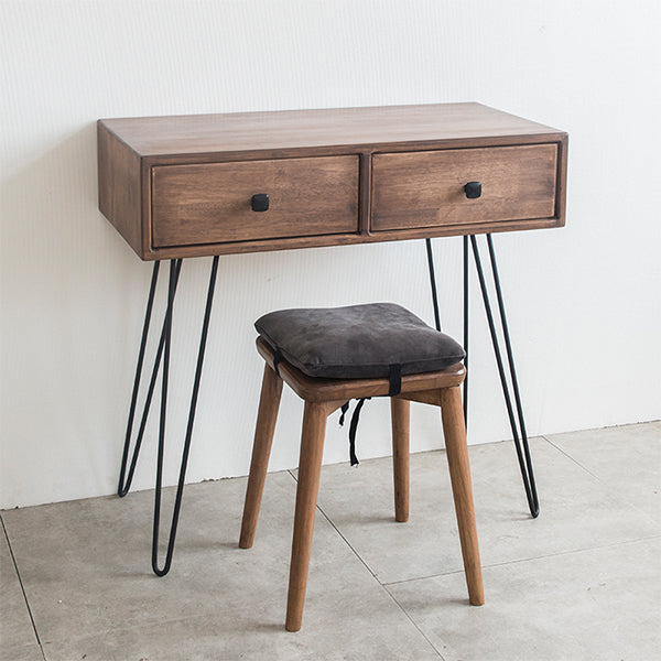Mid-Century Modern 2-Drawer Solid Wood Brown Standing Vanity Dressing Table Makeup Vanity & Stools Not Available Clearhalo 'Bedroom Furniture' 'furn' 'furn_makeup_vanities' 'Furniture' 'Makeup Vanities' 'makeup_vanities' 7791556