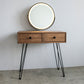 Mid-Century Modern 2-Drawer Solid Wood Brown Standing Vanity Dressing Table Makeup Vanity & Mirror Yes Clearhalo 'Bedroom Furniture' 'furn' 'furn_makeup_vanities' 'Furniture' 'Makeup Vanities' 'makeup_vanities' 7791558