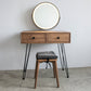 Mid-Century Modern 2-Drawer Solid Wood Brown Standing Vanity Dressing Table Makeup Vanity & Mirror & Stools Yes Clearhalo 'Bedroom Furniture' 'furn' 'furn_makeup_vanities' 'Furniture' 'Makeup Vanities' 'makeup_vanities' 7791560
