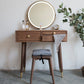 Solid Wood Brown Bedroom Lighted Mirror Vanity Dressing Table