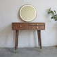 Solid Wood Brown Bedroom Lighted Mirror Vanity Dressing Table