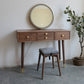 Solid Wood Brown Bedroom Lighted Mirror Vanity Dressing Table