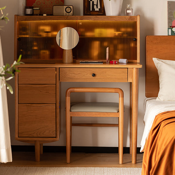 Los cajones de pie incluyeron mesa de tocador de dormitorio con mesa de maquillaje y taburetes