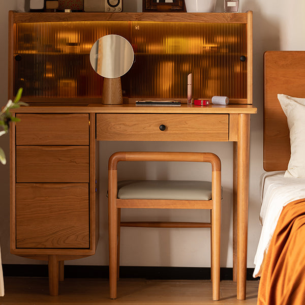 Los cajones de pie incluyeron mesa de tocador de dormitorio con mesa de maquillaje y taburetes