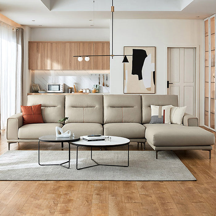 Sectional Sofa with Cushion Back 68.11" Wide Faux leather Stain-Resistant Clearhalo 'furn' 'furn_sectionals' 'Furniture' 'Living Room Furniture' 'Sectionals' 7791618