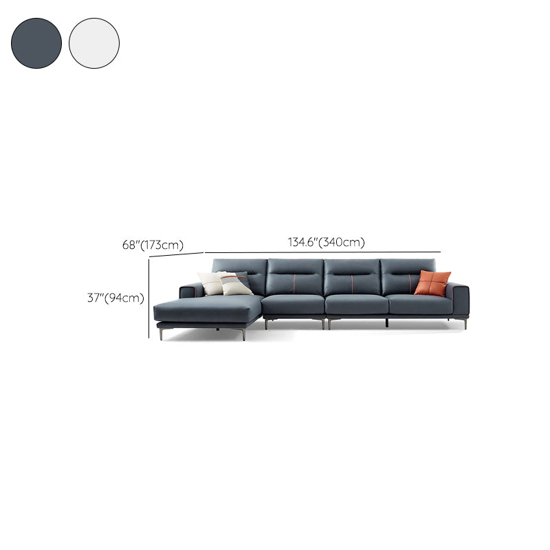 Sectional Sofa with Cushion Back 68.11" Wide Faux leather Stain-Resistant Clearhalo 'furn' 'furn_sectionals' 'Furniture' 'Living Room Furniture' 'Sectionals' 7791629
