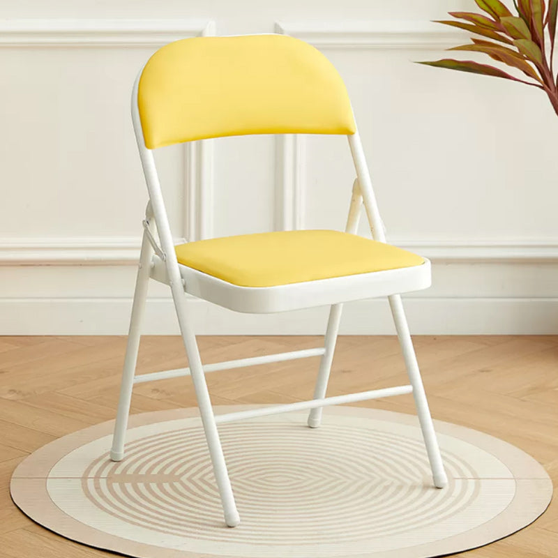 Contemporary Solid Color Standard Recliner 17.7" Wide Metal Single with Legs Yellow White Faux Leather Clearhalo 'Chairs & Seating' 'furn' 'furn_recliners' 'Furniture' 'Living Room Furniture' 'Recliners' 7791687