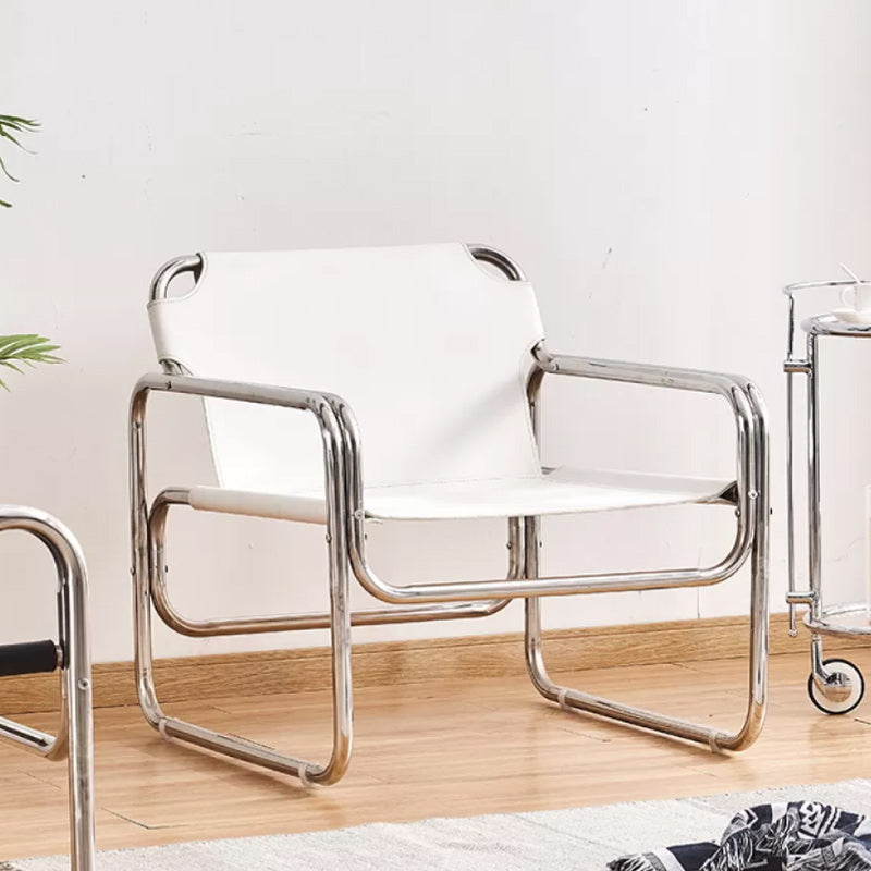 Contemporary Metal Single Standard Recliner Standard Solid Color with Legs White Clearhalo 'Chairs & Seating' 'furn' 'furn_recliners' 'Furniture' 'Living Room Furniture' 'Recliners' 7791951