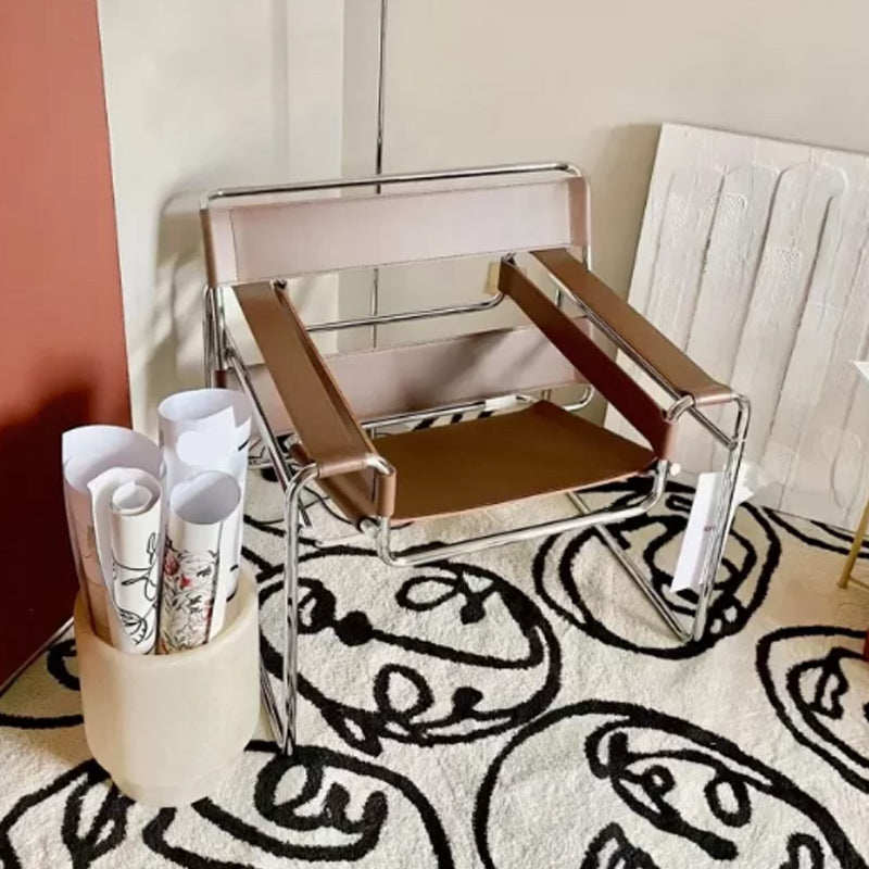 Contemporary Metal Single Standard Recliner Standard Solid Color with Legs Brown Clearhalo 'Chairs & Seating' 'furn' 'furn_recliners' 'Furniture' 'Living Room Furniture' 'Recliners' 7791955