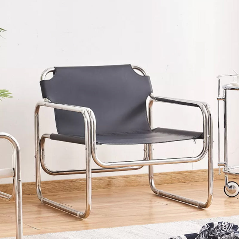 Contemporary Metal Single Standard Recliner Standard Solid Color with Legs Matt Black Clearhalo 'Chairs & Seating' 'furn' 'furn_recliners' 'Furniture' 'Living Room Furniture' 'Recliners' 7791957