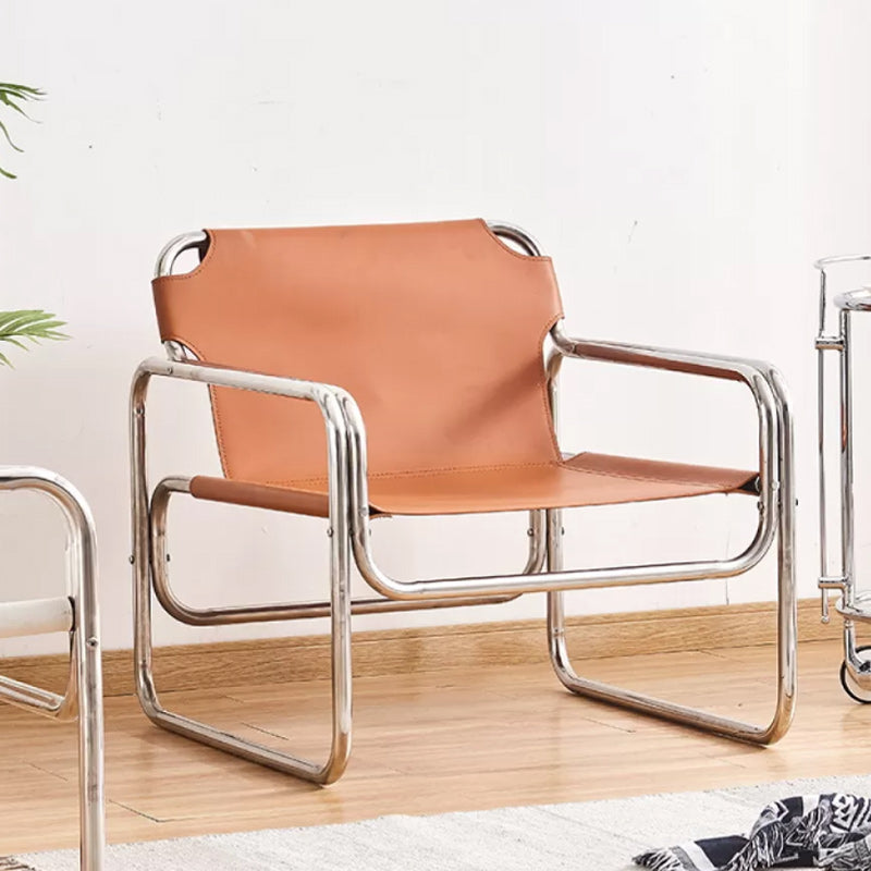 Contemporary Metal Single Standard Recliner Standard Solid Color with Legs Light Brown Clearhalo 'Chairs & Seating' 'furn' 'furn_recliners' 'Furniture' 'Living Room Furniture' 'Recliners' 7791965