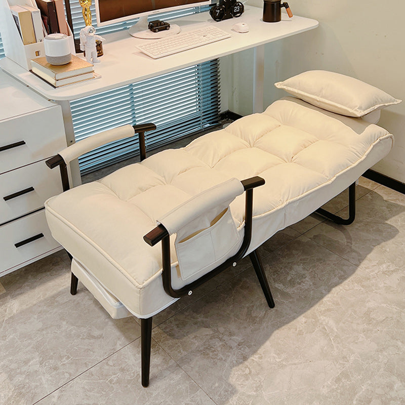 Standard manuale di reclinabile singolo in metallo contemporaneo con cuscino toss