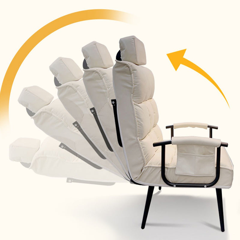 Standard manuale di reclinabile singolo in metallo contemporaneo con cuscino toss