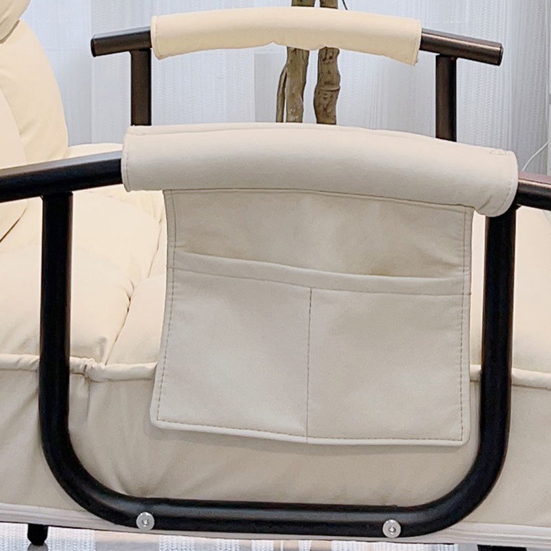 Standard manuale di reclinabile singolo in metallo contemporaneo con cuscino toss