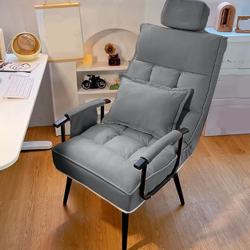 Standard manuale di reclinabile singolo in metallo contemporaneo con cuscino toss