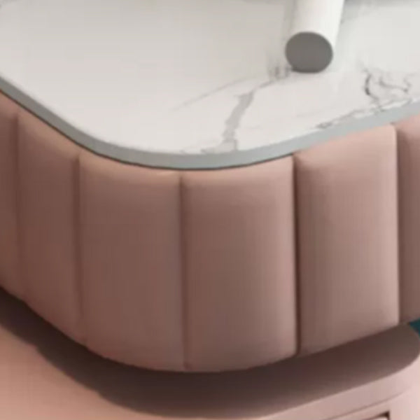 Modern Wood and Metal Vanity Makeup Dressing Table Stool Set with Drawers