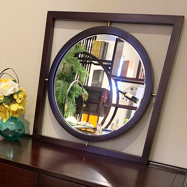 Bruin massief hout staan ​​2 lade ijdelheid kleedtafel set