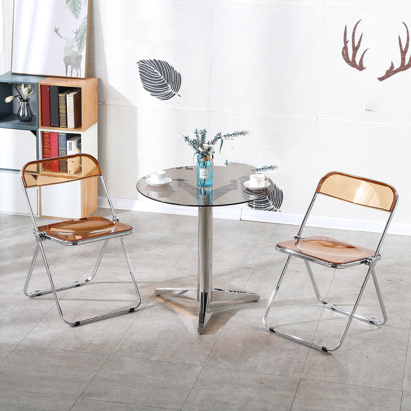 Sedia a polvere per interni acrilici contemporanei standard di colore solido con gambe