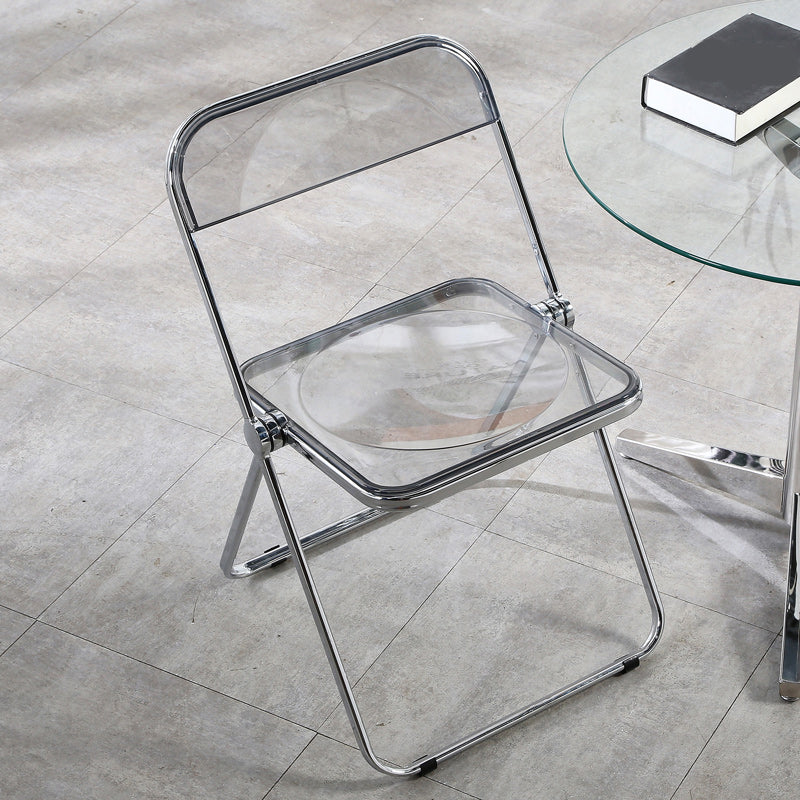 Sedia a polvere per interni acrilici contemporanei standard di colore solido con gambe