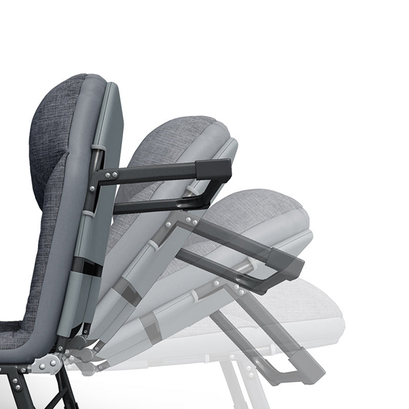 Sedia reclinabile al coperto di metallo contemporaneo standard di colore solido con gambe