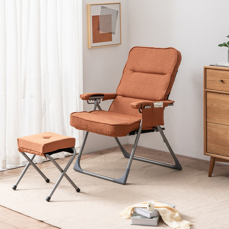 Contemporary Metal Indoor Ergonimic Recliner Position Lock Standard Linen Blend Clearhalo 'Chairs & Seating' 'furn' 'furn_recliners' 'Furniture' 'Living Room Furniture' 'Recliners' 7792416