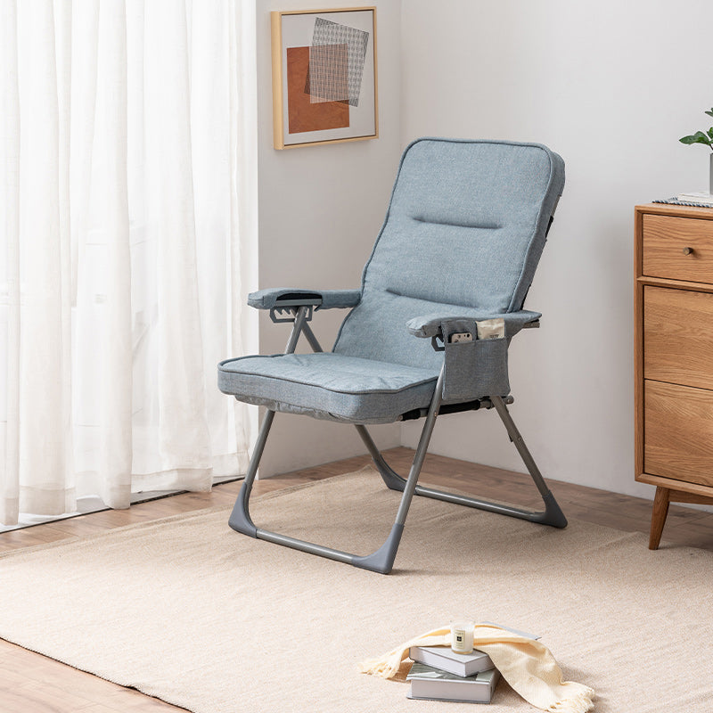 Contemporary Metal Indoor Ergonimic Recliner Position Lock Standard Linen Blend Clearhalo 'Chairs & Seating' 'furn' 'furn_recliners' 'Furniture' 'Living Room Furniture' 'Recliners' 7792419