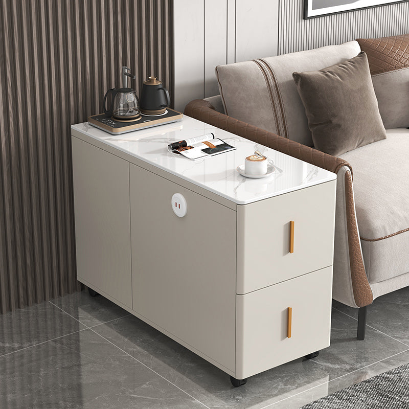 Contemporary Rectangle Sofa Side Accent Table with 2 Drawers Clearhalo 'Coffee & Accent Tables' 'End & Side Tables' 'end_side_tables' 'furn' 'furn_end_side_tables' 'Furniture' 'Living Room Furniture' 7792518