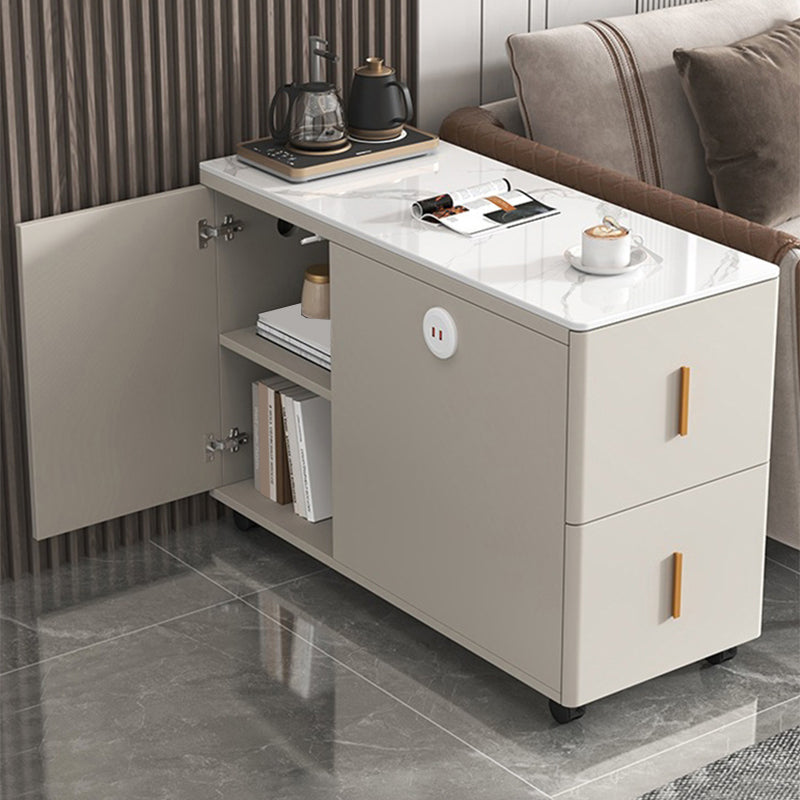 Contemporary Rectangle Sofa Side Accent Table with 2 Drawers Clearhalo 'Coffee & Accent Tables' 'End & Side Tables' 'end_side_tables' 'furn' 'furn_end_side_tables' 'Furniture' 'Living Room Furniture' 7792528