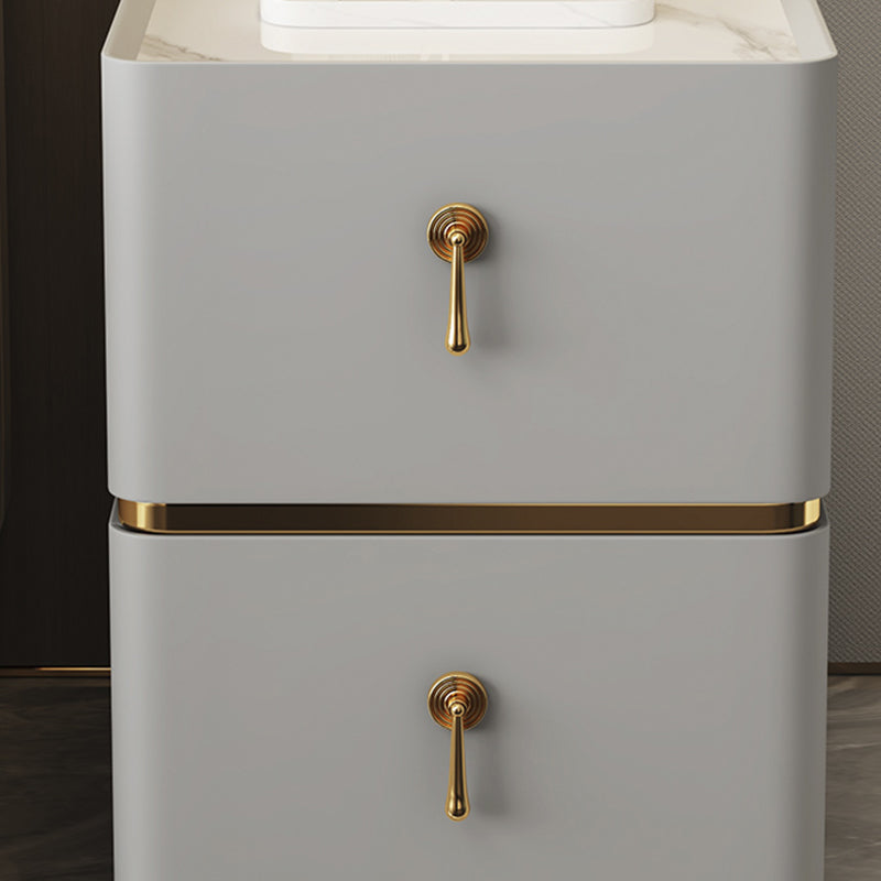 Tavolo accento lato divano contemporaneo con 2 cassetti e 4 gambe