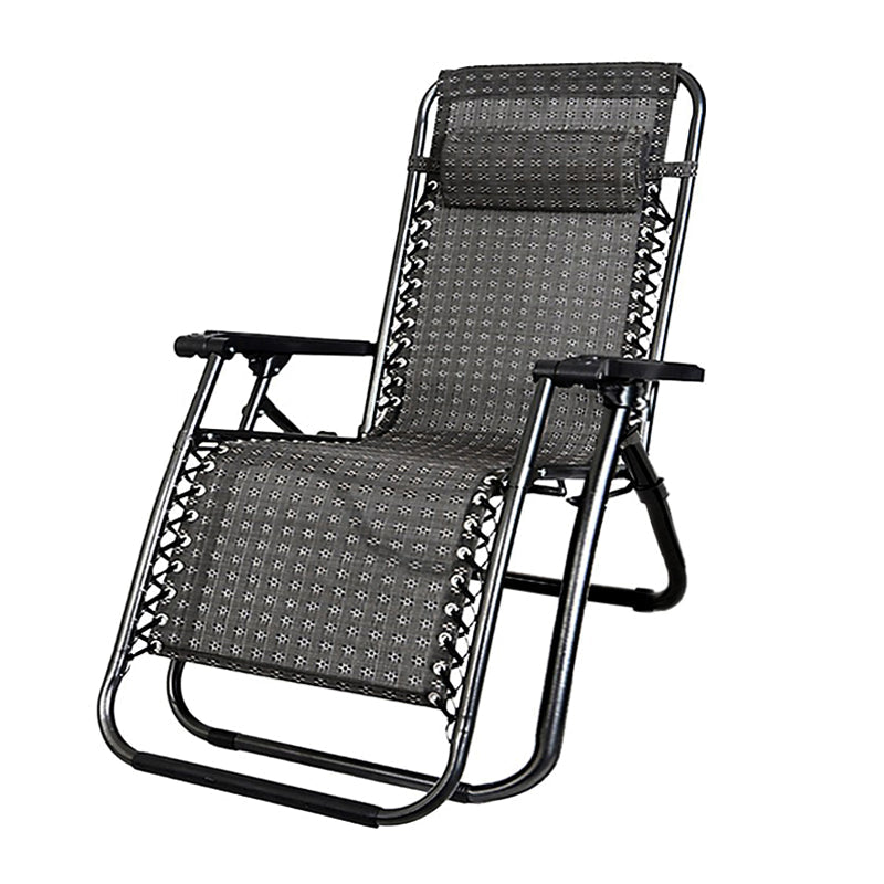 Metal Single Ergonimic Recliner with Arm Contemporary Standard (No Motion) Deck Chair Black-Gray Clearhalo 'Chairs & Seating' 'furn' 'furn_recliners' 'Furniture' 'Living Room Furniture' 'Recliners' 7792852