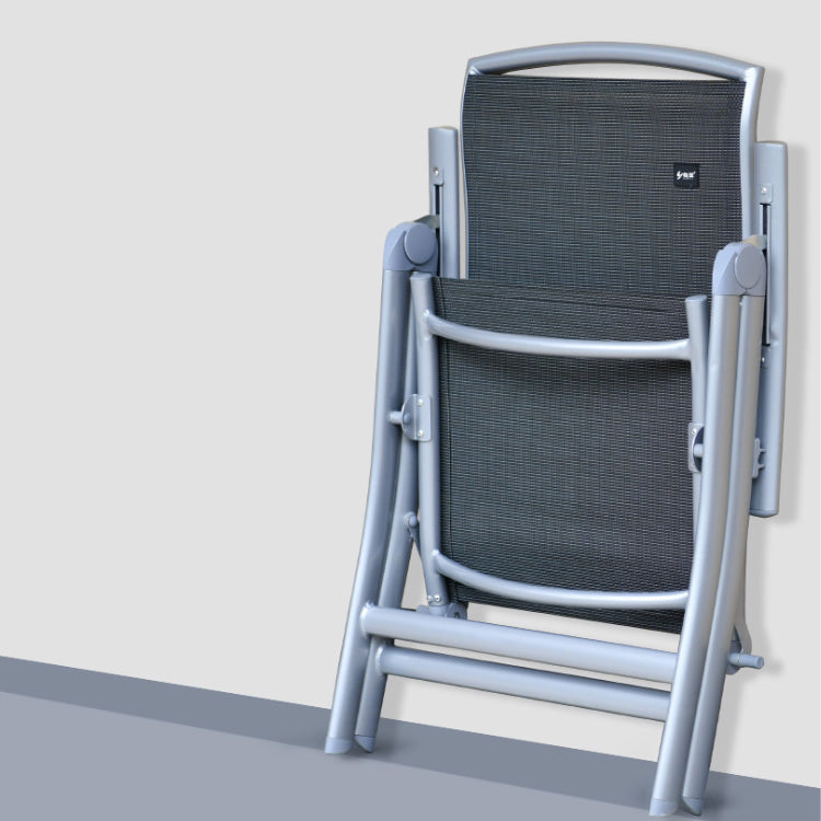 Sedia reclinabile al coperto di metallo contemporaneo con braccia e blocco della posizione