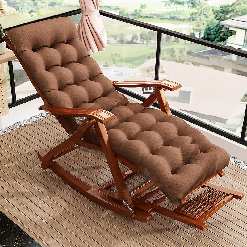 Contemporary Recliner Chair with Arms and Legs Position Lock Chair Rocking Chair & Cushion & Ottoman Brown Clearhalo 'Chairs & Seating' 'furn' 'furn_recliners' 'Furniture' 'Living Room Furniture' 'Recliners' 7792970