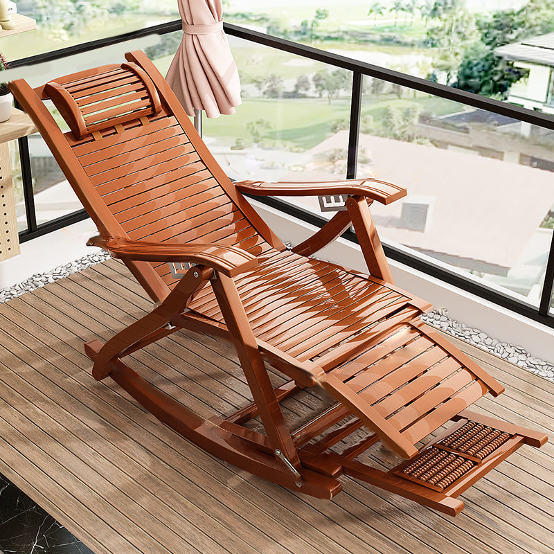 Contemporary Recliner Chair with Arms and Legs Position Lock Chair Rocking Chair & Ottoman Brown Clearhalo 'Chairs & Seating' 'furn' 'furn_recliners' 'Furniture' 'Living Room Furniture' 'Recliners' 7792971