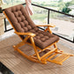 Contemporary Recliner Chair with Arms and Legs Position Lock Chair Rocking Chair & Cushion Wood Clearhalo 'Chairs & Seating' 'furn' 'furn_recliners' 'Furniture' 'Living Room Furniture' 'Recliners' 7792976