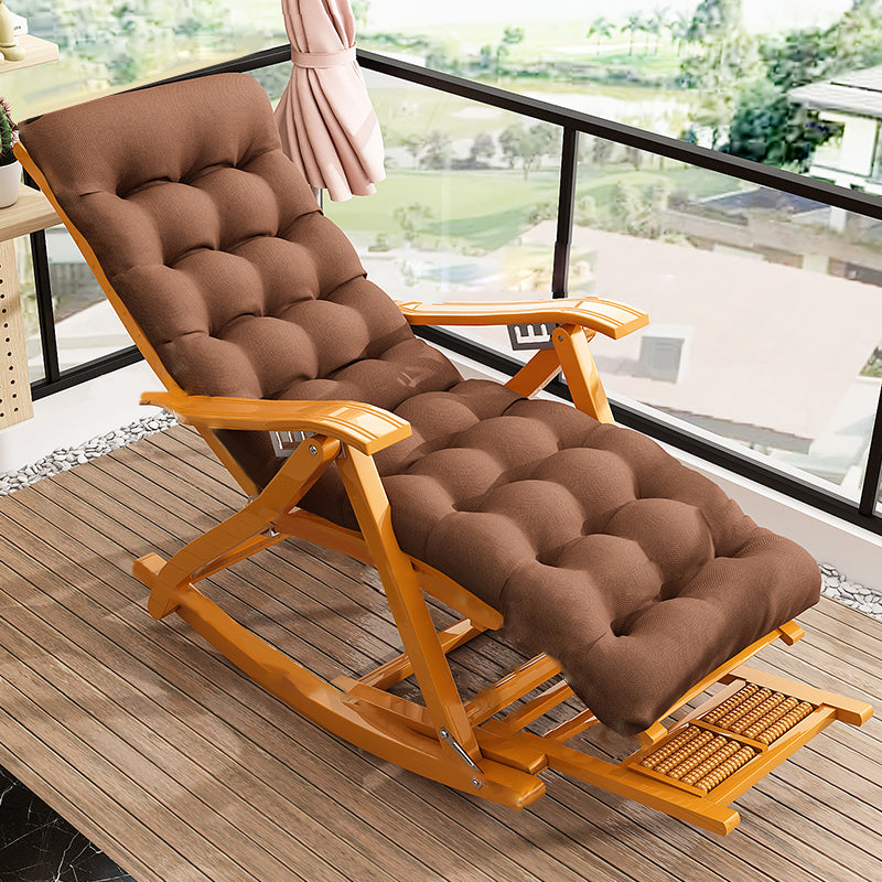 Contemporary Recliner Chair with Arms and Legs Position Lock Chair Rocking Chair & Cushion & Ottoman Wood Clearhalo 'Chairs & Seating' 'furn' 'furn_recliners' 'Furniture' 'Living Room Furniture' 'Recliners' 7792978