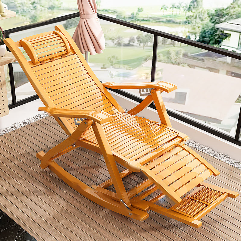 Contemporary Recliner Chair with Arms and Legs Position Lock Chair Rocking Chair & Ottoman Wood Clearhalo 'Chairs & Seating' 'furn' 'furn_recliners' 'Furniture' 'Living Room Furniture' 'Recliners' 7792979